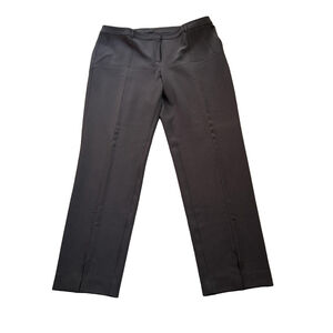 St. John Size 14 Jennifer Ankle Slit Dress Pants in Black Women's